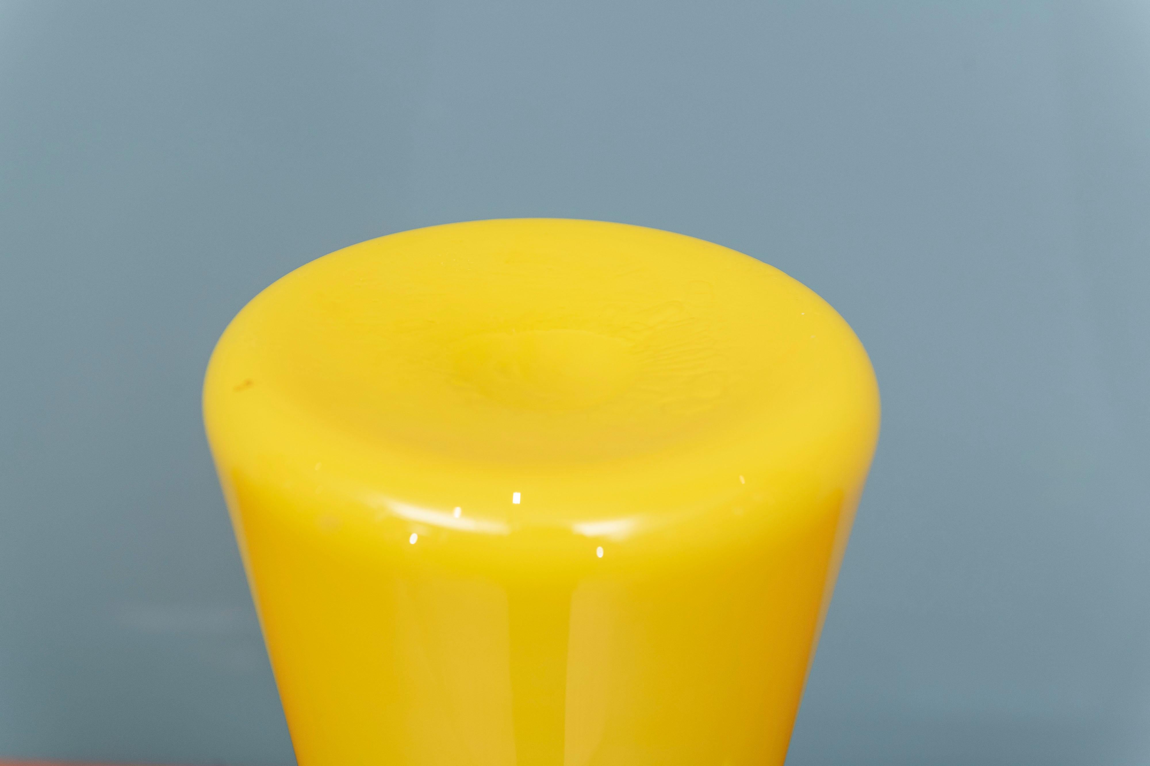 Italian Empoli Yellow Glass Decanter For Sale