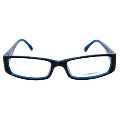 Emporio Amani Blue & Black Handmade Acetate Rectangular Sunglasses circa Y2K