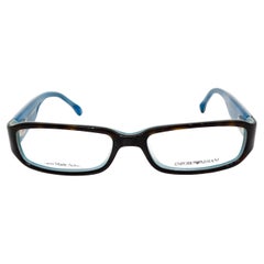 Emporio Amani Blue & Tortoise Handmade Acetate Rectangular Sunglasses circa Y2K
