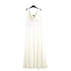 Emporio Armani 2006 Robe longue FR42 Ecru Silk Maxi Dress UK14 US12 Never worn