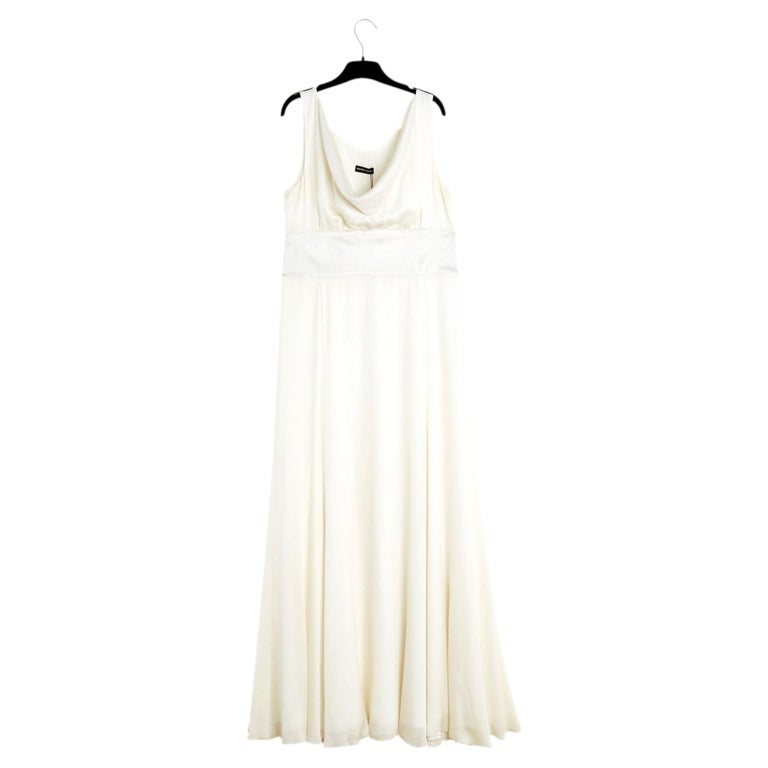 giorgio armani white silk long dress Giorgio Armani Long Silk Bustier Dress - White
