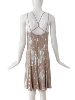 EMPORIO ARMANI 2007 Vintage Iridescent Nude Sequin Dress