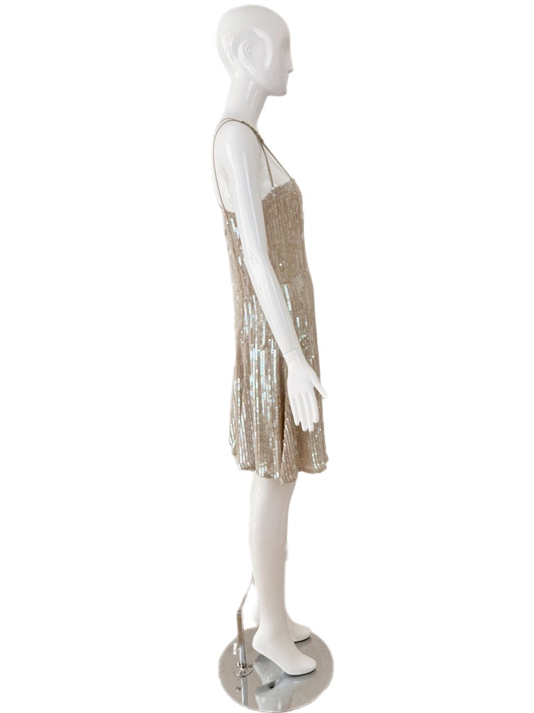 emporio armani sequin dress Emporio Armani Layered Sequined Dress IT 42 / US 6 NWT $425 V-Neck Chiffon Hem