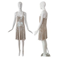 EMPORIO ARMANI 2007 Vintage Iridescent Nude Sequin Dress
