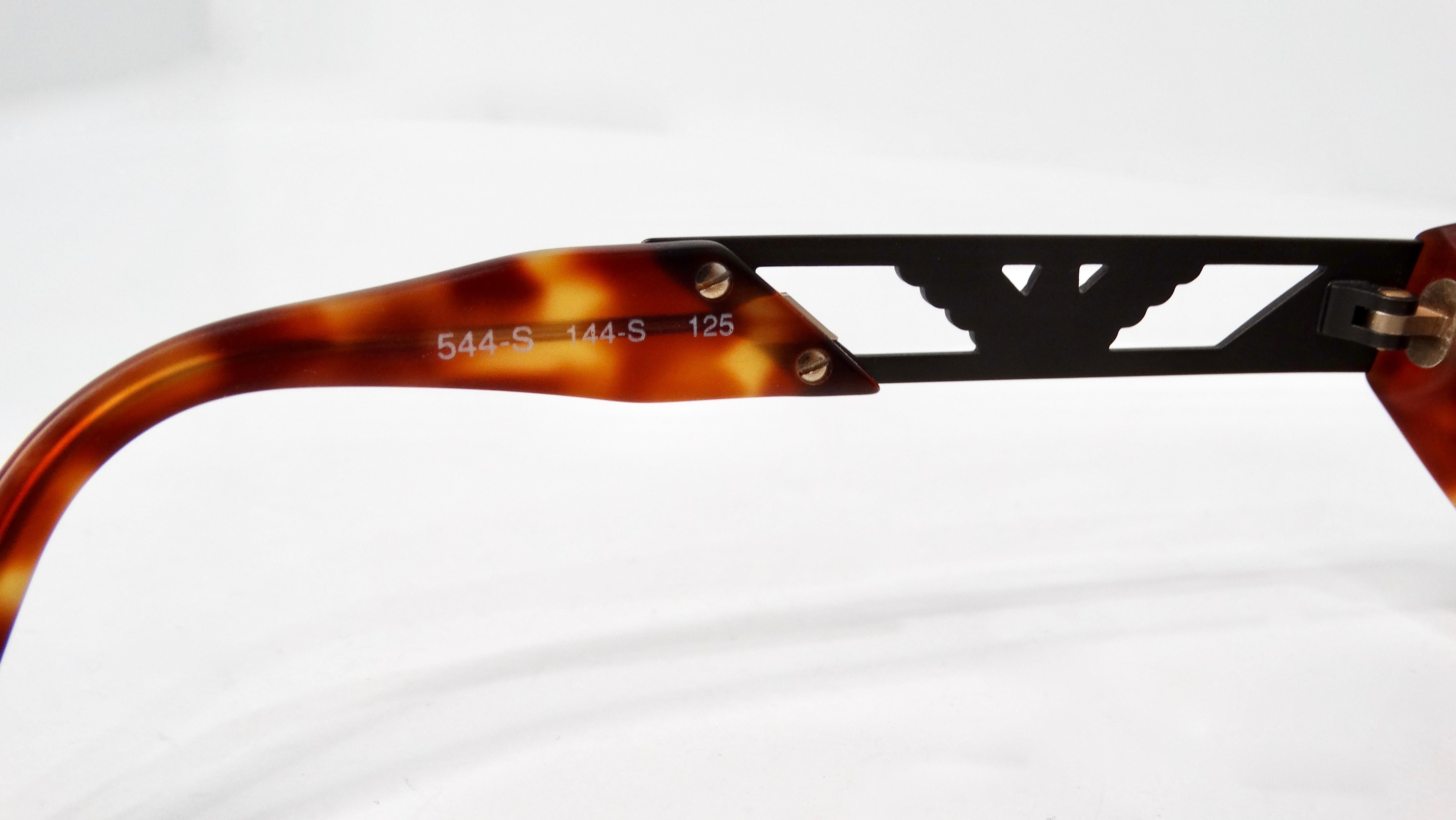 Emporio Armani 544-S Blond Tortoise Tinted Oval Lense Shield Sunglasses For Sale 1