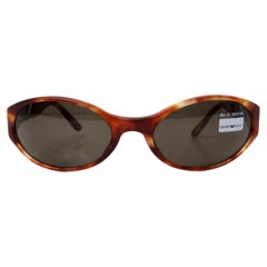 Emporio Armani 544-S Blond Tortoise Tinted Oval Lense Shield Sunglasses