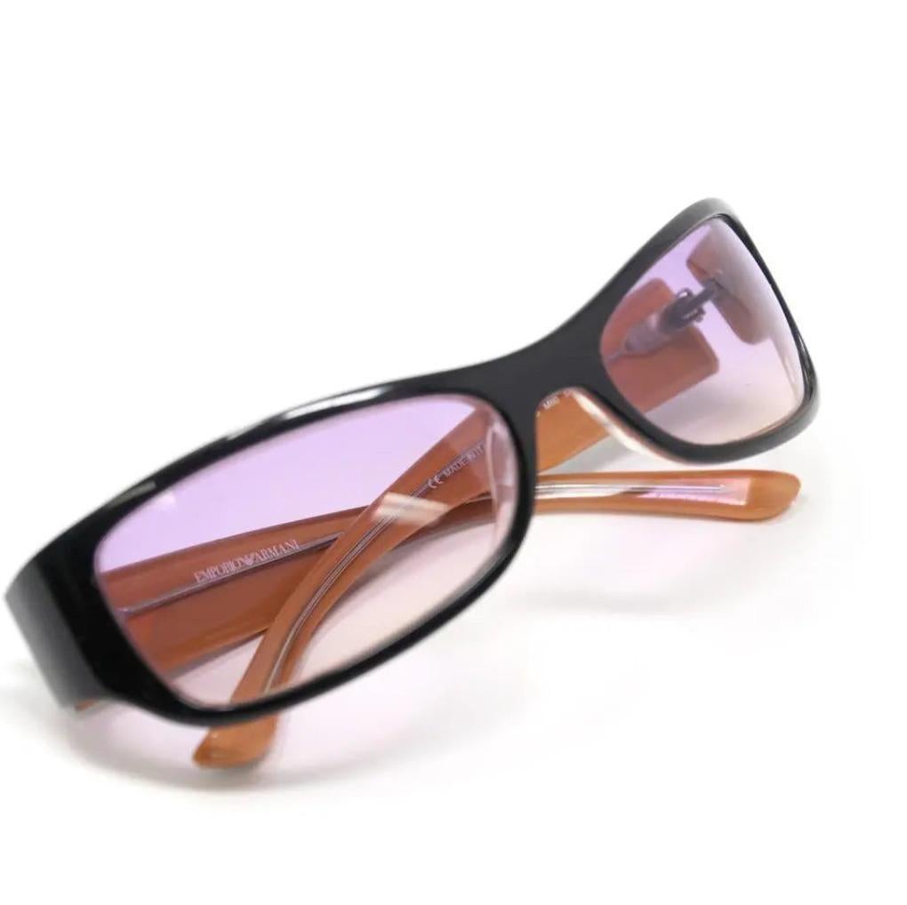 Emporio Armani Acetat Rahmen lila Gradient Tint Sport Sonnenbrillen im Zustand „Gut“ in Downey, CA