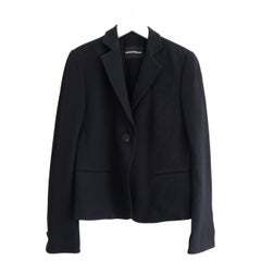 Emporio Armani Archival Y2K Black Waffle Blazer Jacket