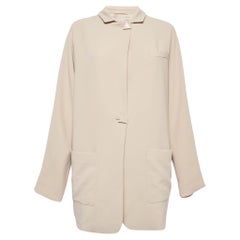 Emporio Armani Beige Crepe Single Breasted Coat M