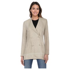 Emporio Armani Blazer doppiopetto abbottonato beige taglia M.