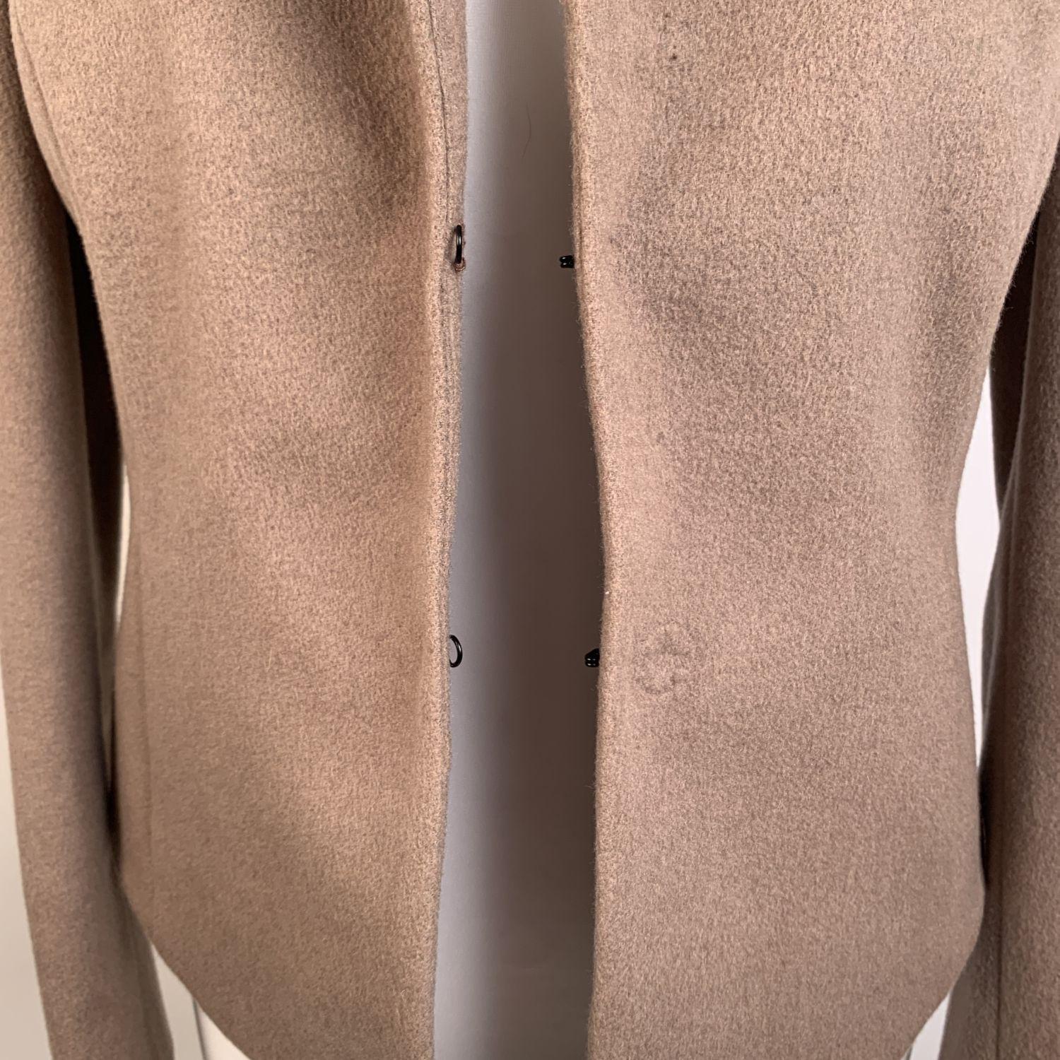 Emporio Armani Beige Pure Cashmere Jacket Size 42 IT 1