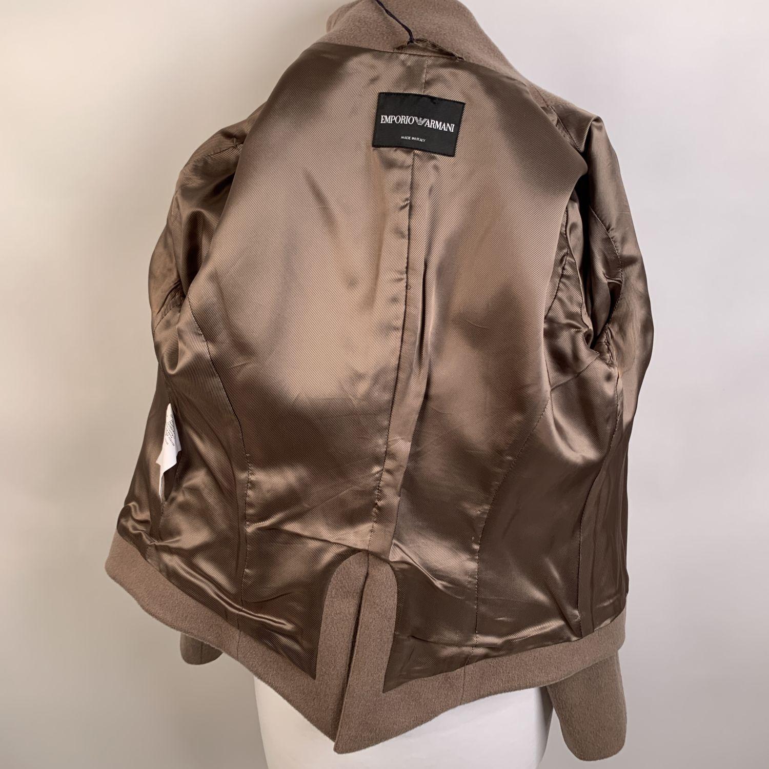 Emporio Armani Beige Pure Cashmere Jacket Size 42 IT 2