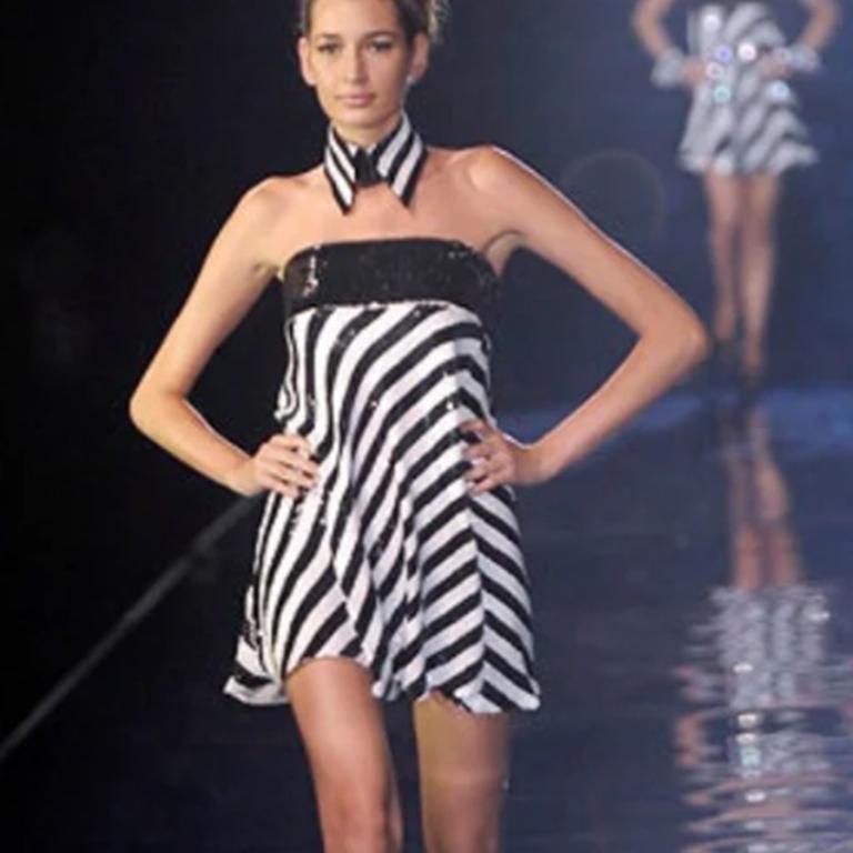 EMPORIO ARMANI black and white sequin dress SS2007 For Sale 7