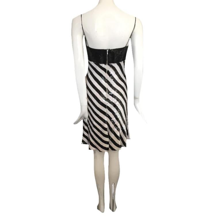 Women's or Men's EMPORIO ARMANI black and white sequin dress SS2007 For Sale