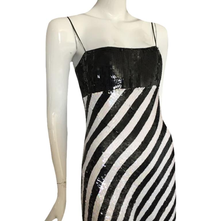 EMPORIO ARMANI black and white sequin dress SS2007 For Sale 2