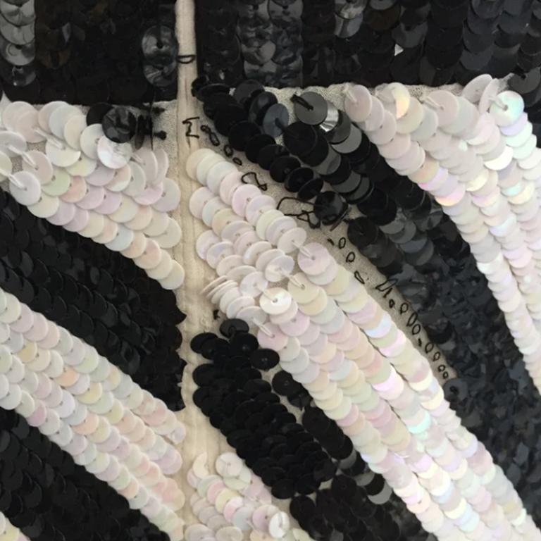 EMPORIO ARMANI black and white sequin dress SS2007 For Sale 4