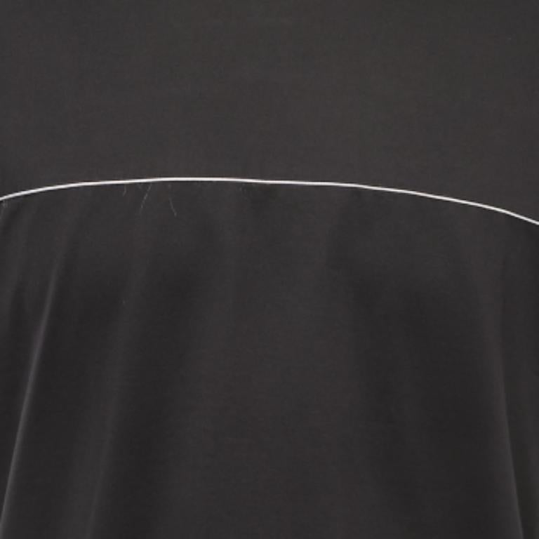 Nero Emporio Armani Maglietta girocollo in cotone nero a mezza manica L in vendita