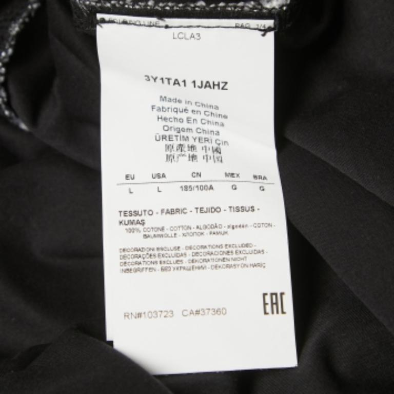 Emporio Armani Maglietta girocollo in cotone nero a mezza manica L in vendita 1