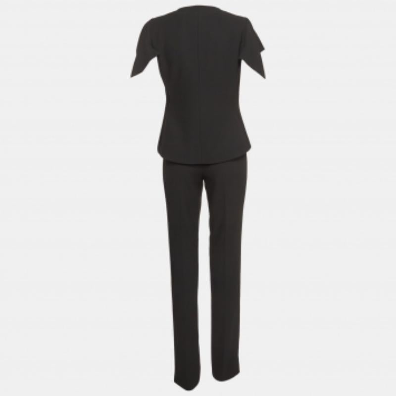 Nero Emporio Armani - Pantalone in piqué di cotone nero A&M in vendita