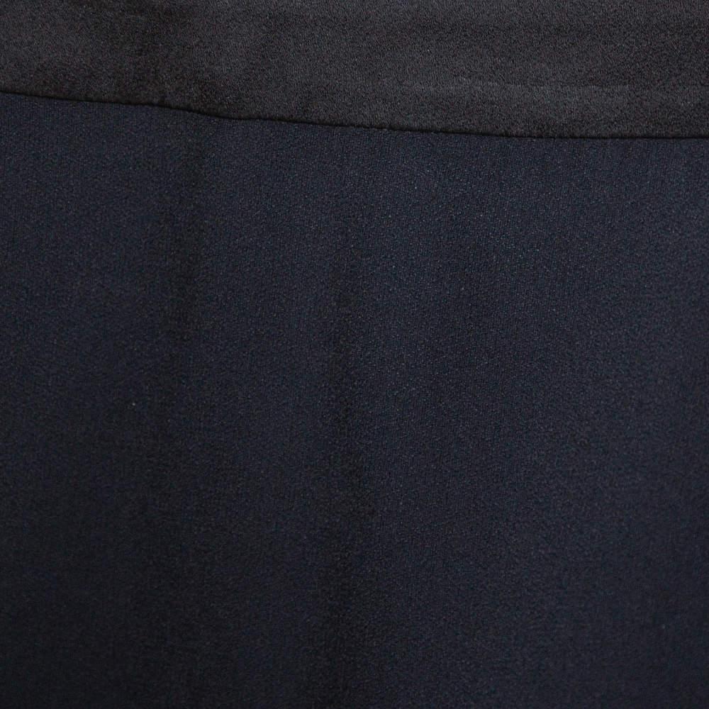 Emporio Armani Black Crepe Draped Knot Detail Mini Skirt S In Good Condition In Dubai, Al Qouz 2