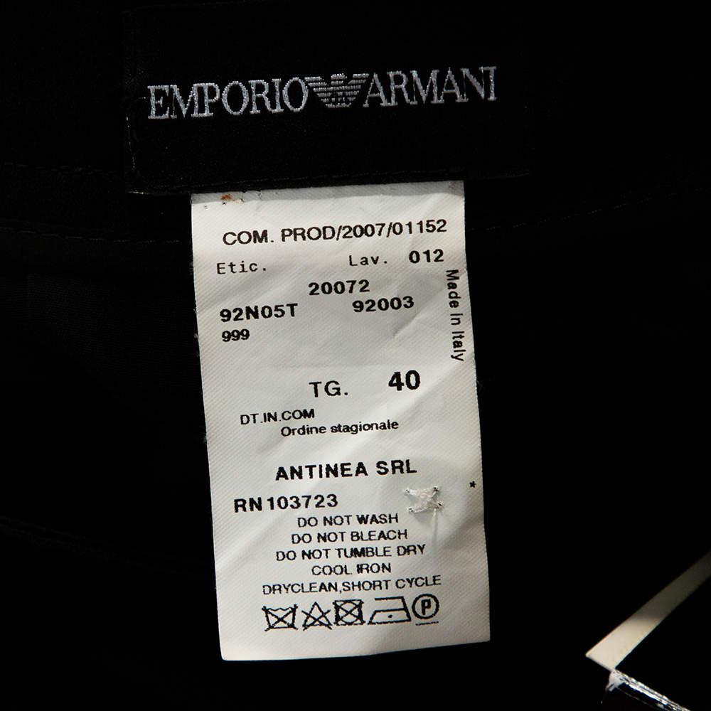 Women's Emporio Armani Black Crepe Draped Knot Detail Mini Skirt S