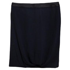 Emporio Armani Black Crepe Draped Knot Detail Mini Skirt S