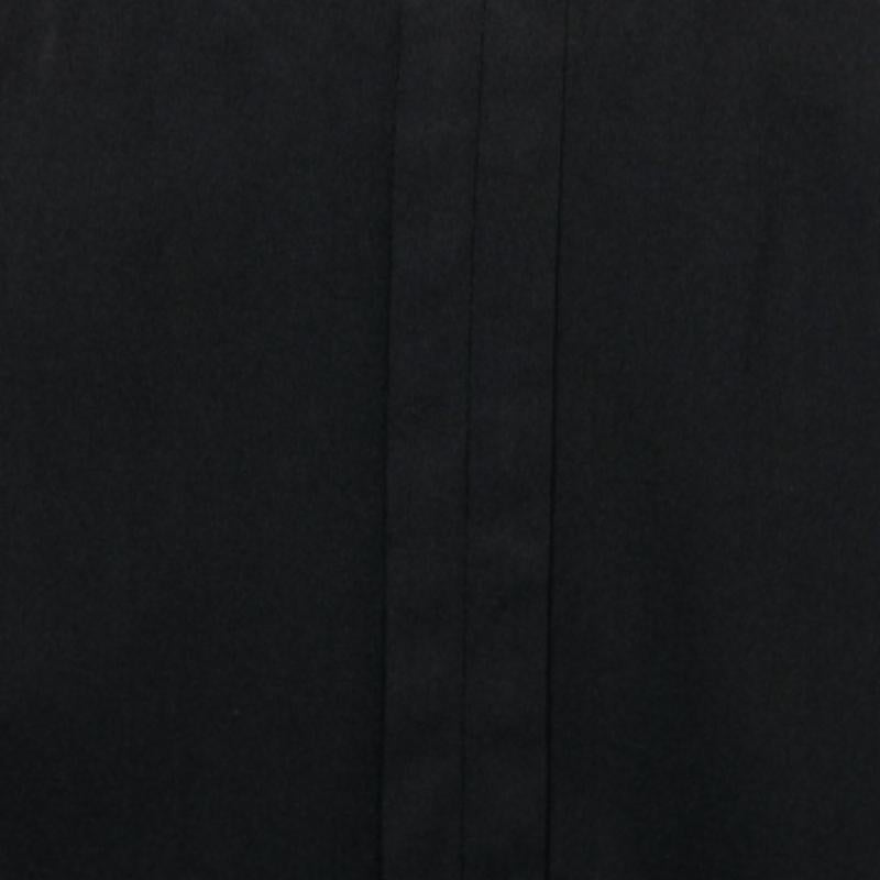 Emporio Armani Black Crepe Pleat Detail Short Skirt M For Sale 1