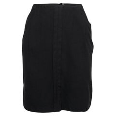 Emporio Armani Black Crepe Pleat Detail Short Skirt M