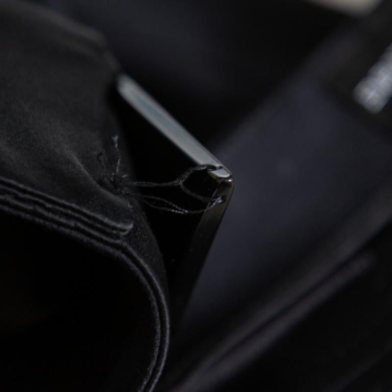 Emporio Armani Black Crepe Tapered Leg Trousers S For Sale 1
