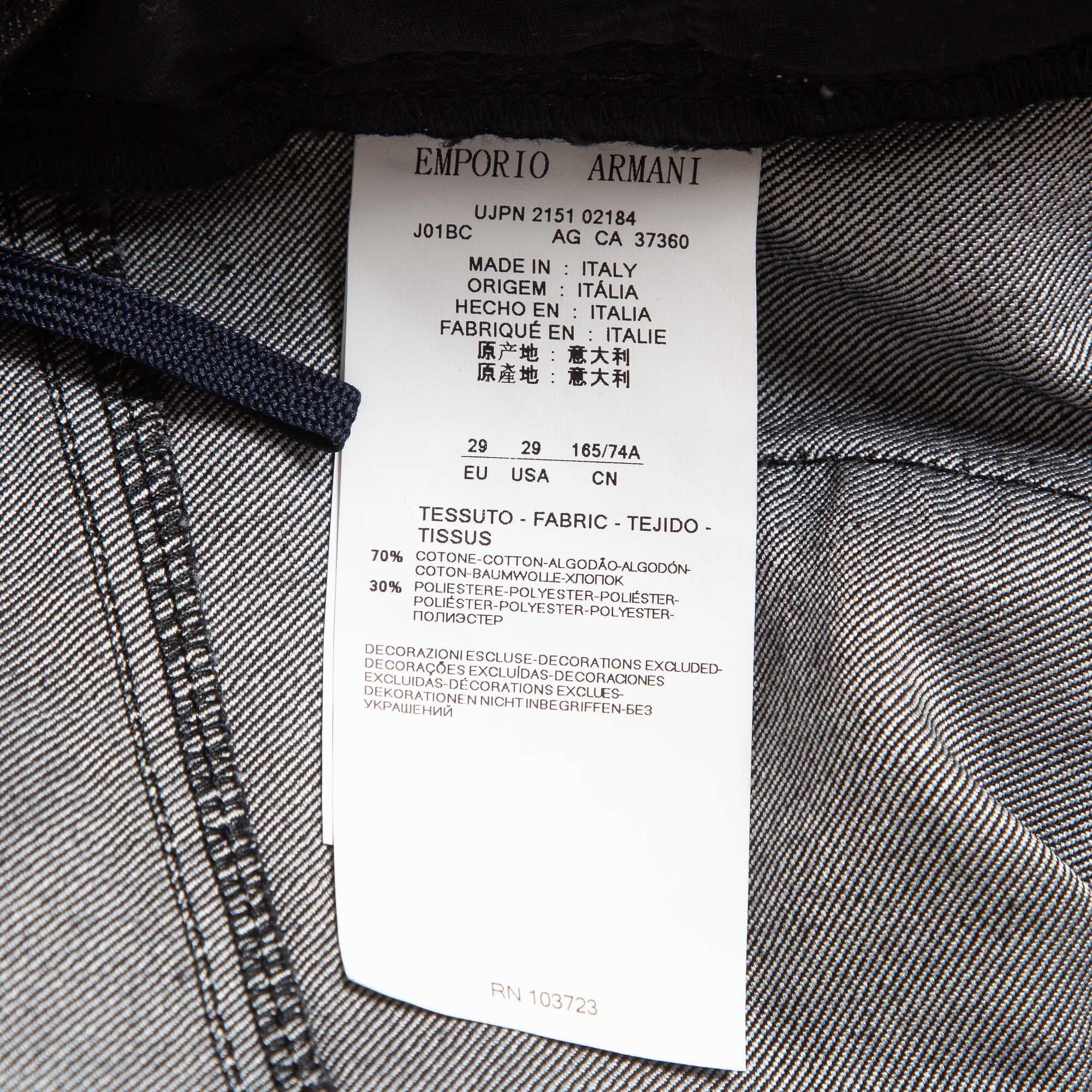 Emporio Armani Black Denim Sequined Pocket Detail Dakota Jeans M Waist 29