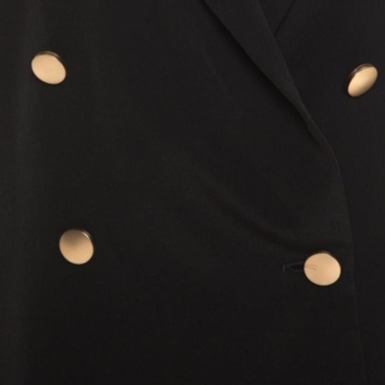 Emporio Armani Blazer nero doppiopetto asimmetrico S in vendita 1