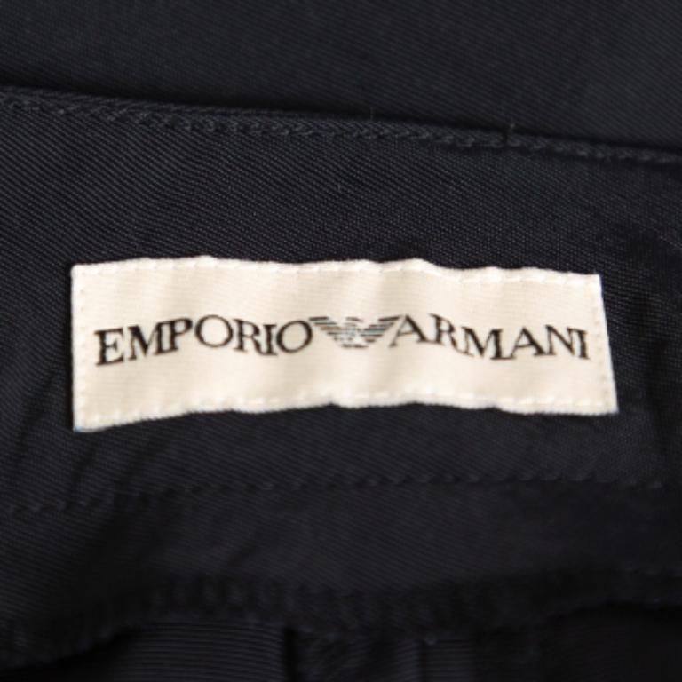 Women's Emporio Armani Black Faille Ruffled Midi Skirt S For Sale