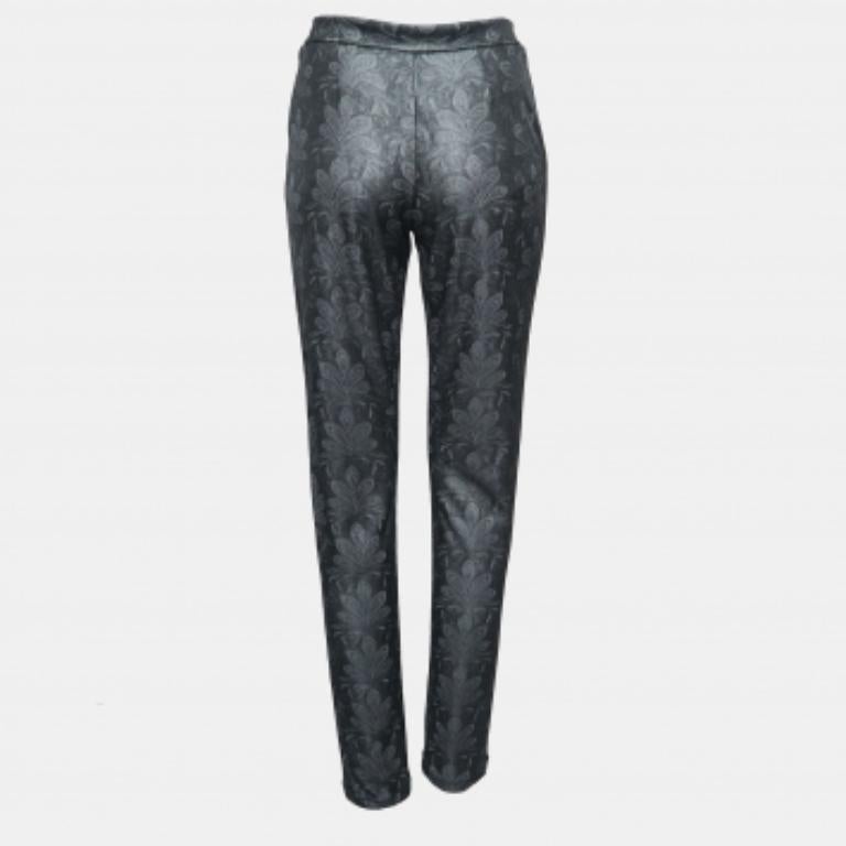 Emporio ARMANI Noir Pantalon skinny en jersey à fleurs S Bon état - En vente à Dubai, Al Qouz 2