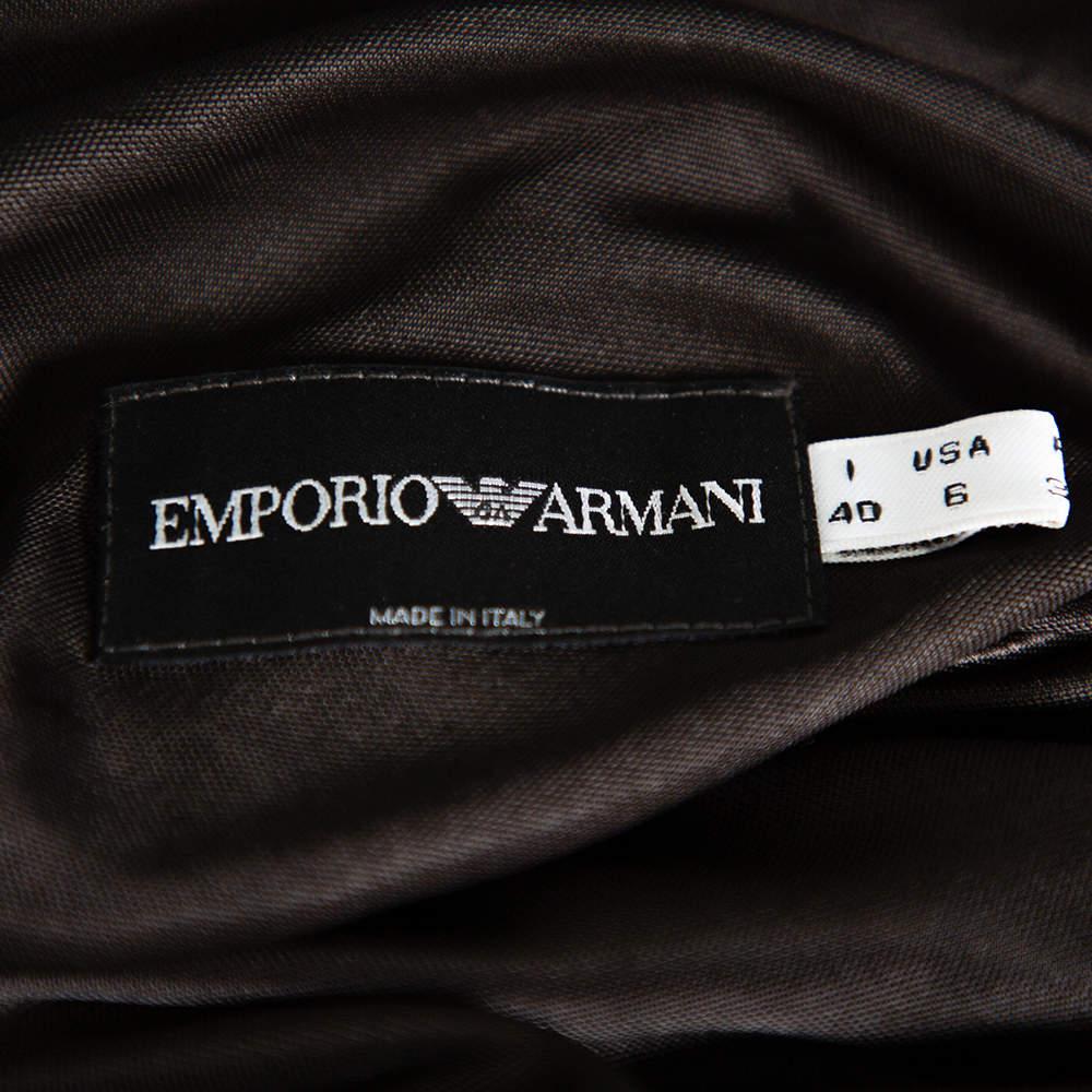 Women's Emporio Armani Black Jersey Button Detail Oversized Top S