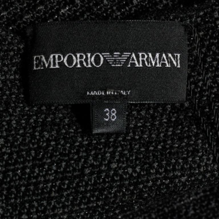 Donna Emporio Armani Top senza maniche in maglia nera S in vendita