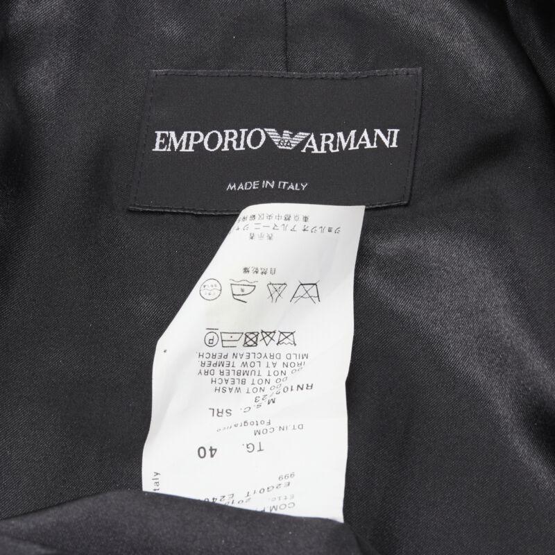 EMPORIO ARMANI black lace jewel cut buttons fitted blazer IT40 S For Sale 4