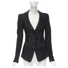 EMPORIO ARMANI Schwarzer Blazer mit Juwelenschliff-Knöpfen IT40 S