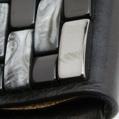 Emporio Armani Black Leather Brick Buckle Wide Belt