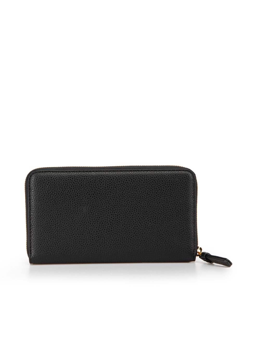 Emporio Armani Black Leather Continental Wallet In Excellent Condition In London, GB
