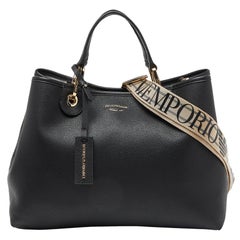 Emporio ARMANI Bolsa MyEA grande de piel negra