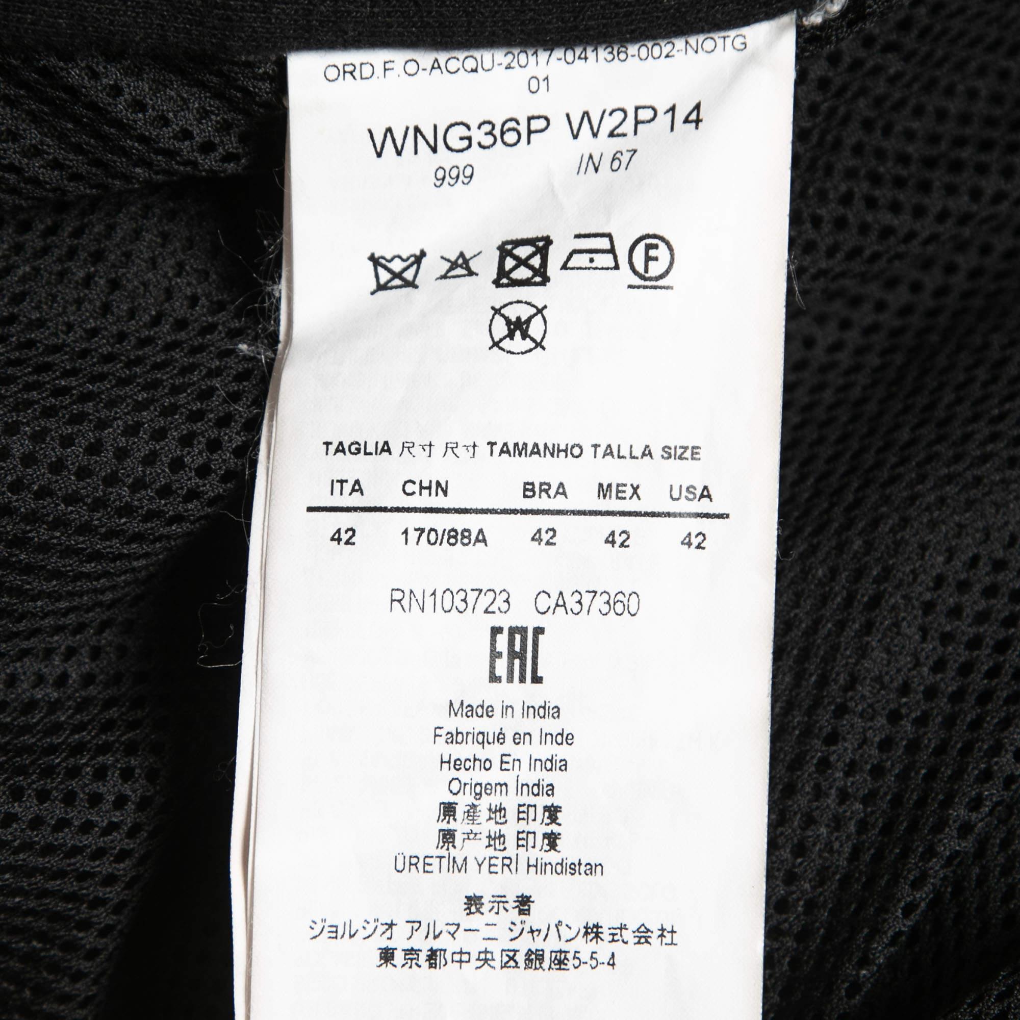 Women's Emporio Armani Black Leather Zip Front jacket M
