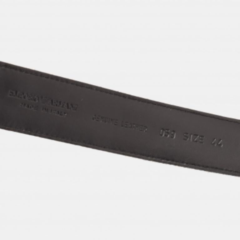Emporio Armani Cintura con fibbia in tessuto ricamato con logo nero Taglia 44 In condizioni discrete in vendita a Dubai, Al Qouz 2