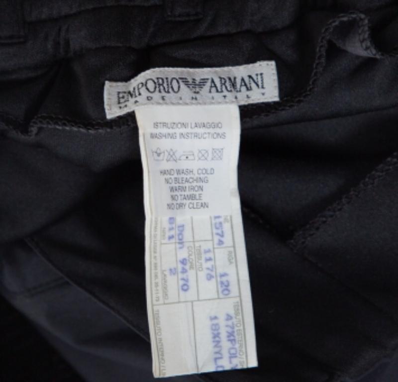 Women's Emporio Armani Black Padded High Waist Technical Pants M For Sale