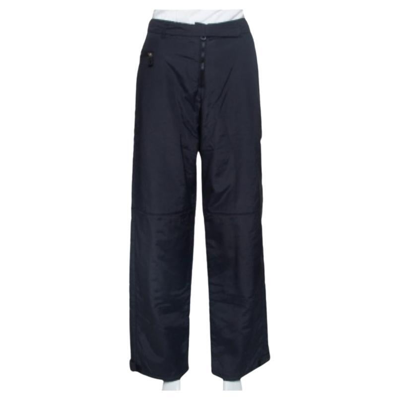 Emporio Armani Black Padded High Waist Technical Pants M For Sale