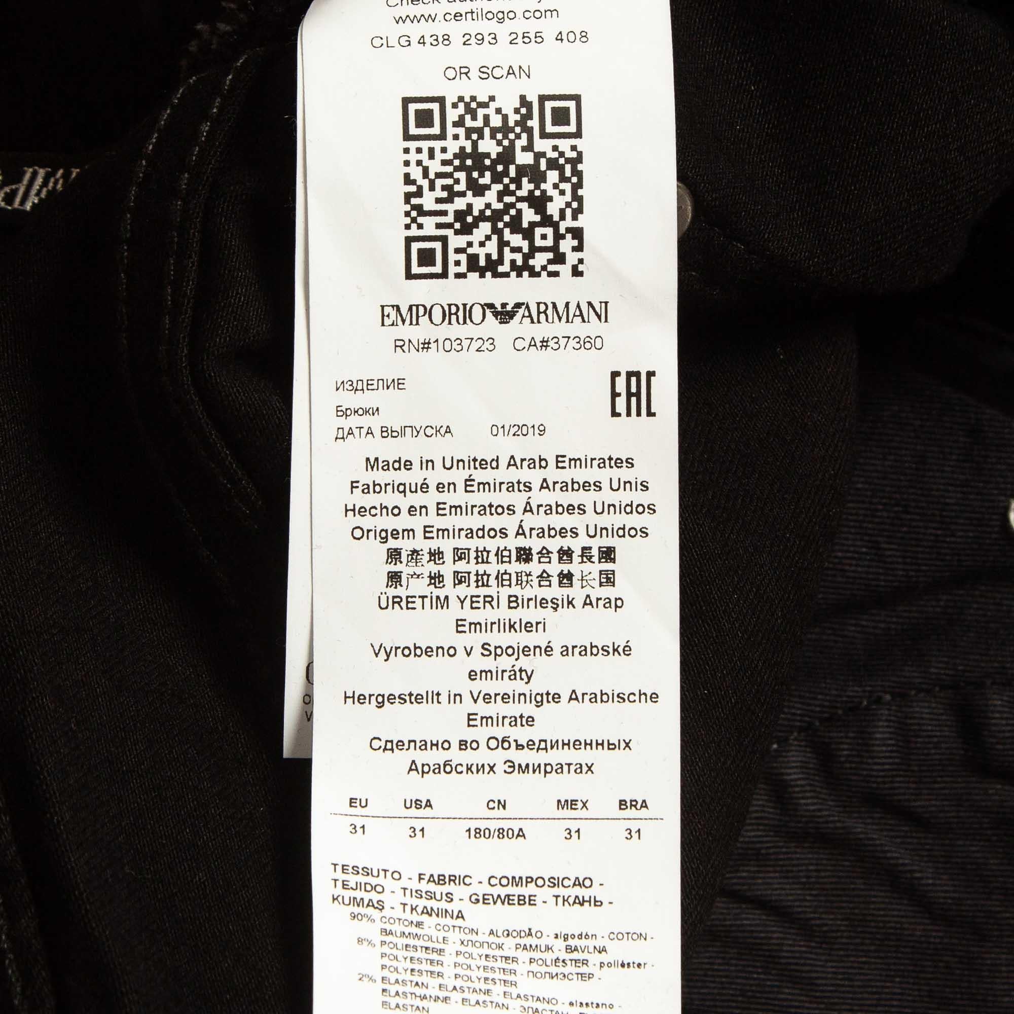 Emporio Armani Black Paint Splash Denim Extra Slim Fit J10 Jeans M Waist 31