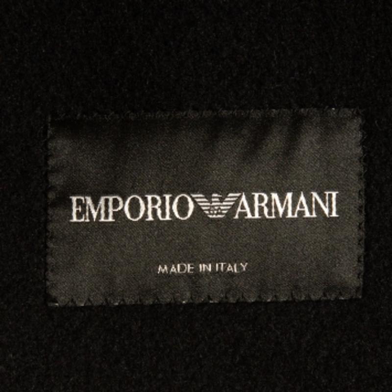 Emporio ARMANI Gilet en laine et mohair à motifs noir L Bon état - En vente à Dubai, Al Qouz 2