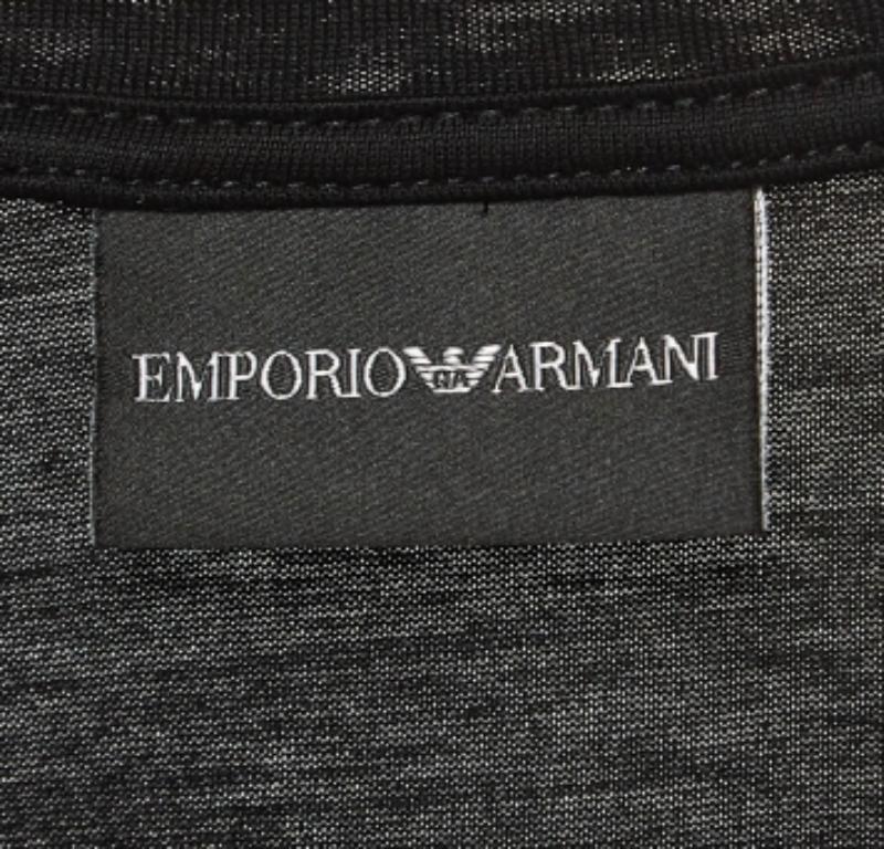 Emporio ARMANI Camiseta negra r-EAcreate Logo Print Tencel Cuello redondo L en Excelente estado para la venta en Dubai, Al Qouz 2