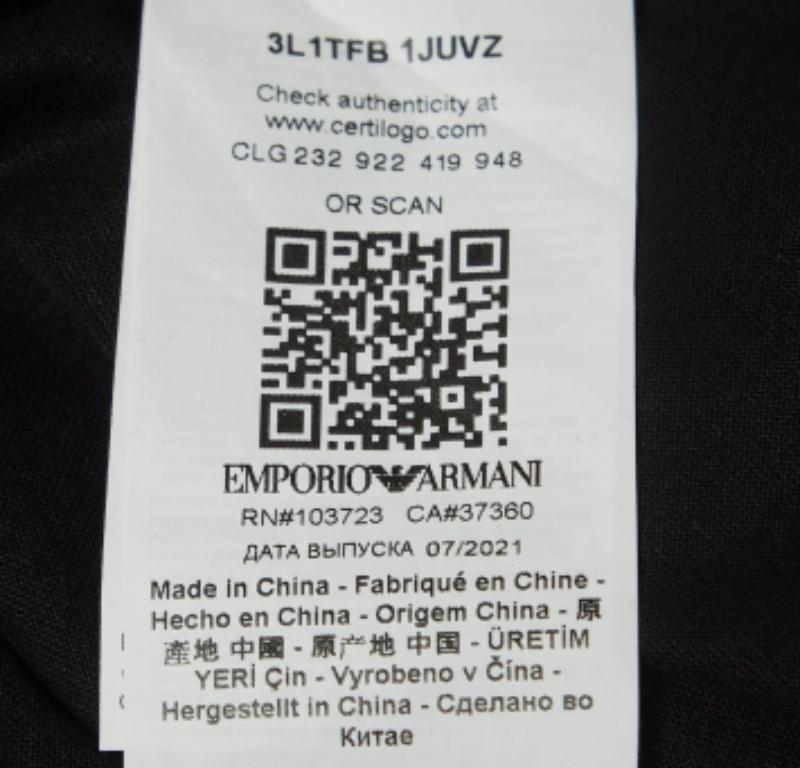 De los hombres Emporio ARMANI Camiseta negra r-EAcreate Logo Print Tencel Cuello redondo L en venta