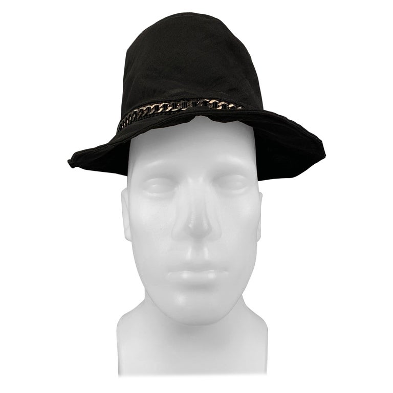 EMPORIO ARMANI Black See-Through Silk Bucket Hat For Sale at  display picture 1