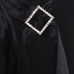 Emporio Armani Black Sheer Silk Embellished Satin Trim Blouse L